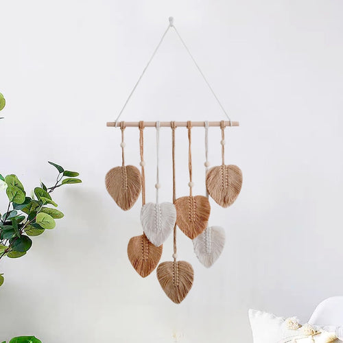 HNLMZ Arazzo da Parete in Macramè,Arazzi Tessuti a Mano in Stile Boemo,Arazzo Fatto a Mano Decorazione da Parete Per Soggiorno, Camera da Letto, Matrimonio, Decorazione Natalizia (Cachi)
