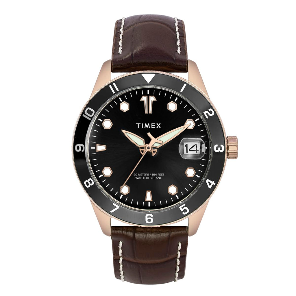 TIMEX Analog Watch for Man with Round Dial & Water Resistant Men's Wrist Watches