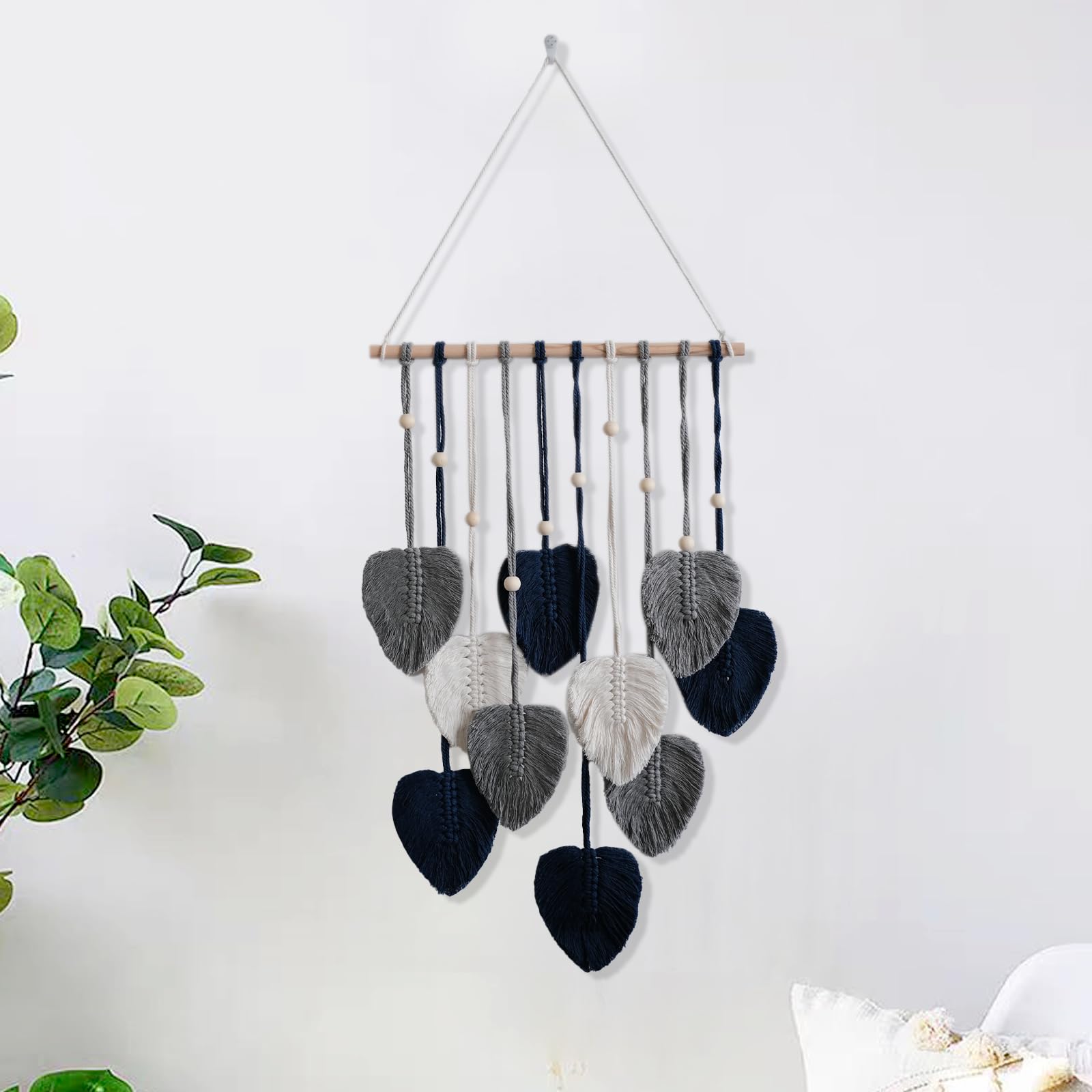 HNLMZ Arazzo da Parete in Macramè,Arazzi Tessuti a Mano in Stile Boemo,Arazzo Fatto a Mano Decorazione da Parete Per Soggiorno, Camera da Letto, Matrimonio, Decorazione Natalizia (Cachi)