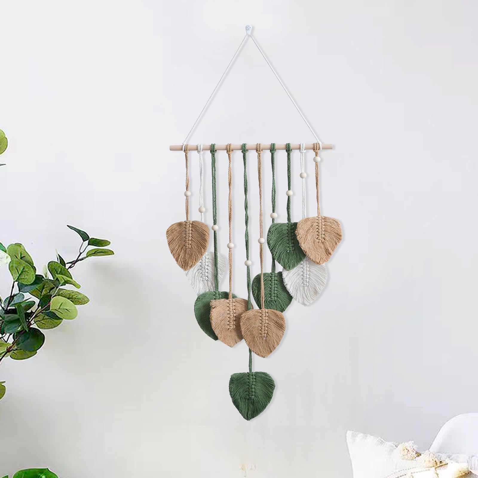 HNLMZ Arazzo da Parete in Macramè,Arazzi Tessuti a Mano in Stile Boemo,Arazzo Fatto a Mano Decorazione da Parete Per Soggiorno, Camera da Letto, Matrimonio, Decorazione Natalizia (Cachi)