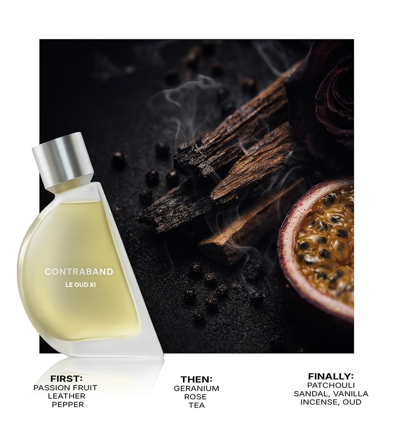 Contraband Eau De Parfum - Le Oud XI | Smoky Oud, Bright Passionfruit & Turkish Rose Notes | Intense & Long Lasting Spray Perfume For Men & Women | 100 ml