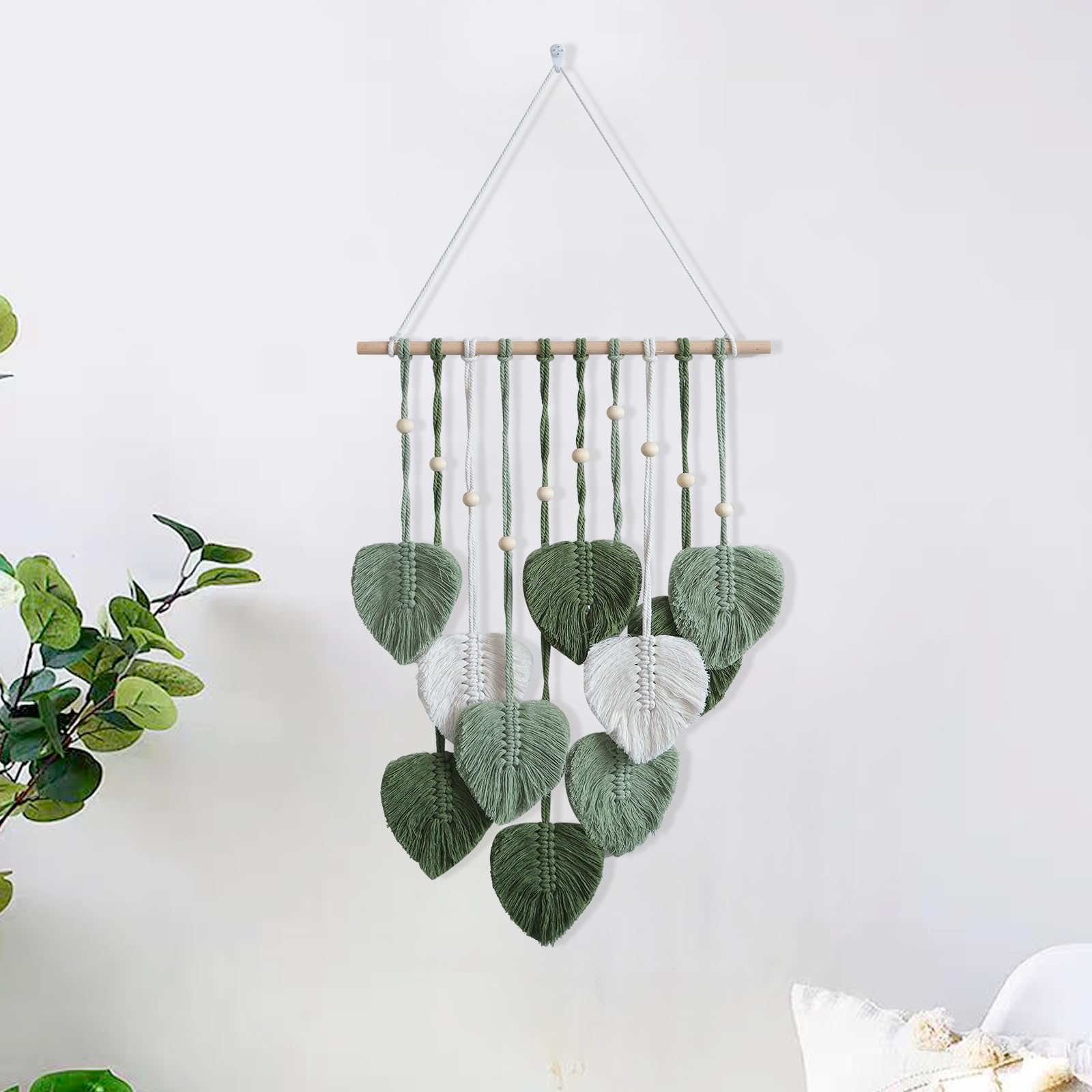 HNLMZ Arazzo da Parete in Macramè,Arazzi Tessuti a Mano in Stile Boemo,Arazzo Fatto a Mano Decorazione da Parete Per Soggiorno, Camera da Letto, Matrimonio, Decorazione Natalizia (Cachi)