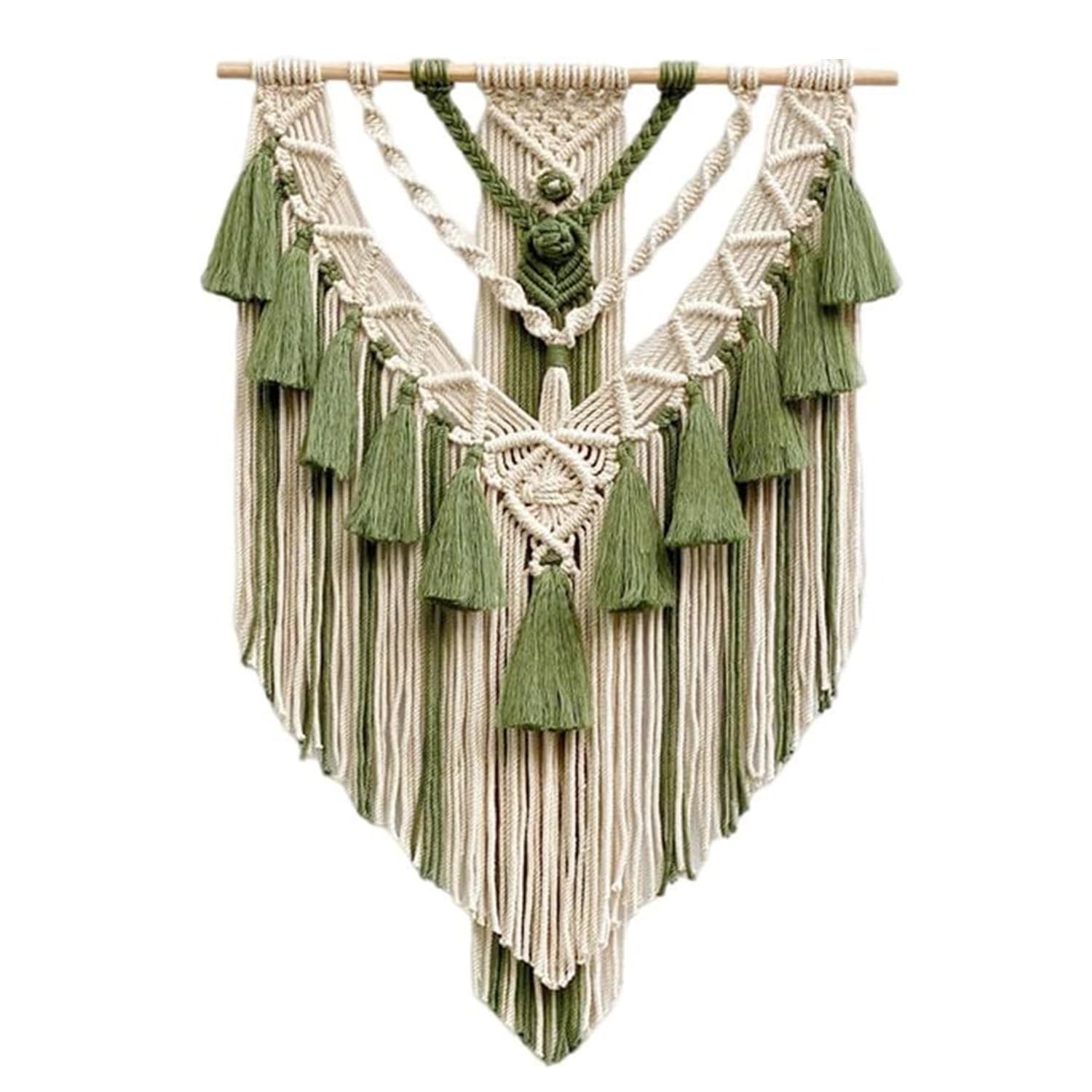 Kaahira Polycotton Macrame Boho Home Wall Hanging Decor Tapestries | Handmade Bohemian Decor Art For Bedroom, Living Room, Office | Unique Gifting Item (Off White), 70 Centimeters