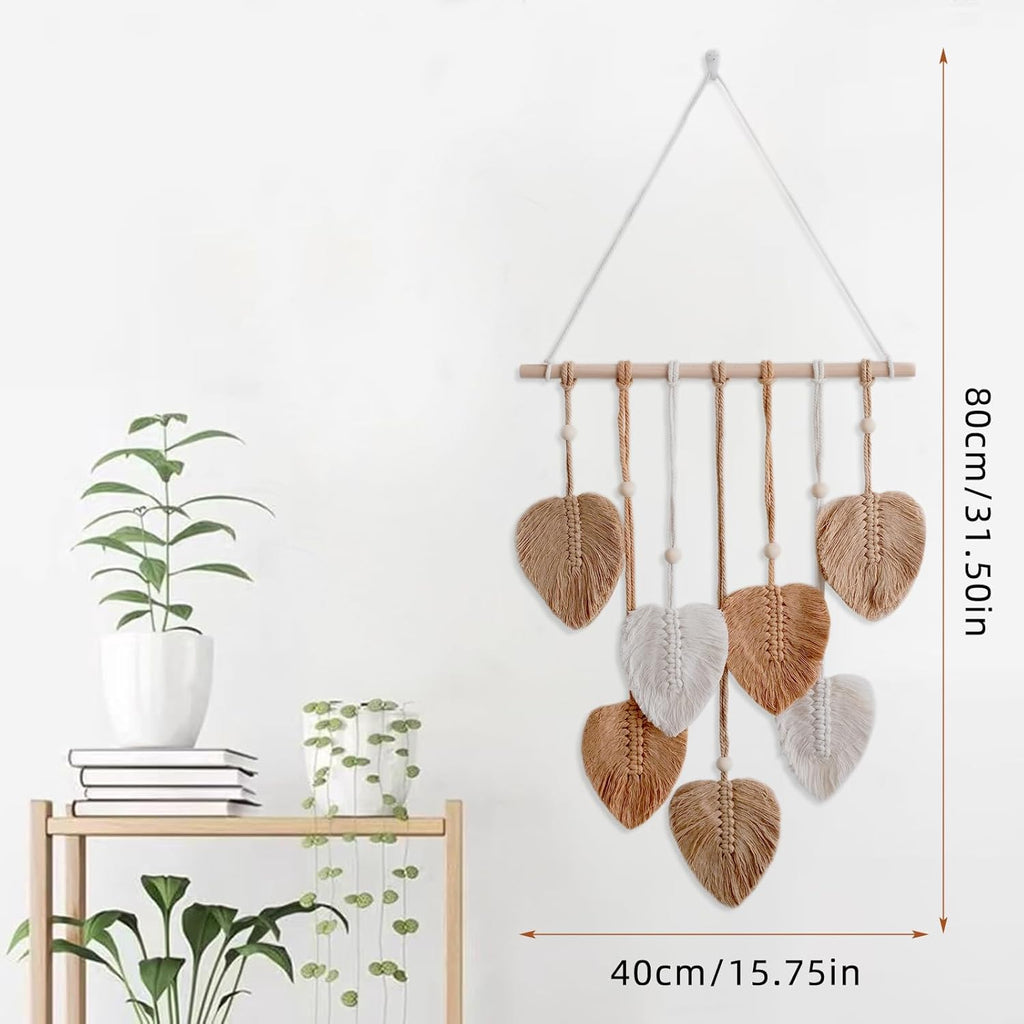 HNLMZ Arazzo da Parete in Macramè,Arazzi Tessuti a Mano in Stile Boemo,Arazzo Fatto a Mano Decorazione da Parete Per Soggiorno, Camera da Letto, Matrimonio, Decorazione Natalizia (Cachi)