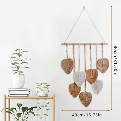 HNLMZ Arazzo da Parete in Macramè,Arazzi Tessuti a Mano in Stile Boemo,Arazzo Fatto a Mano Decorazione da Parete Per Soggiorno, Camera da Letto, Matrimonio, Decorazione Natalizia (Cachi)